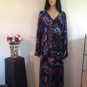 Paisley Bell sleeve maxi dress